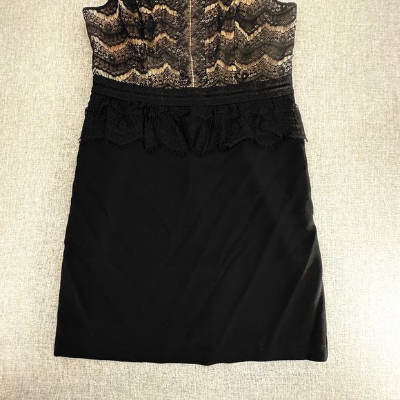 Ann Taylor LOFT‎ Evening Dress Sleeveless Round Neck Lace Detail Size 10 Black - Picture 4 of 13